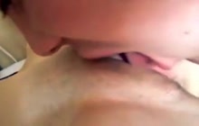 Slim babe gets fucked in her plump pussy